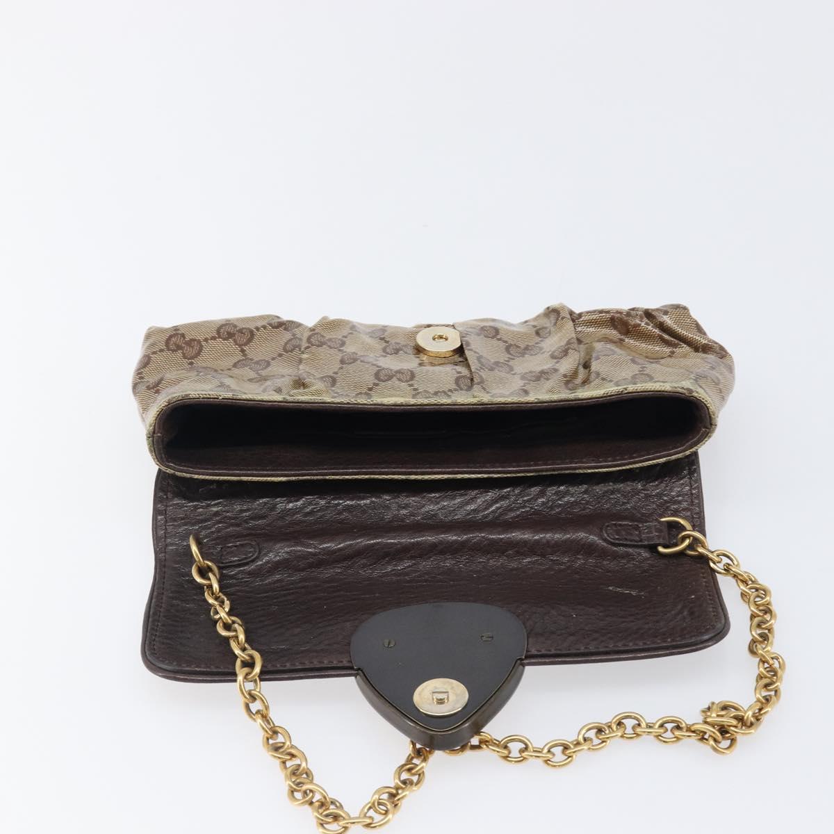 GUCCI GG Crystal Histeria Bag Coated Canvas Beige Gold 208710 Auth 201897