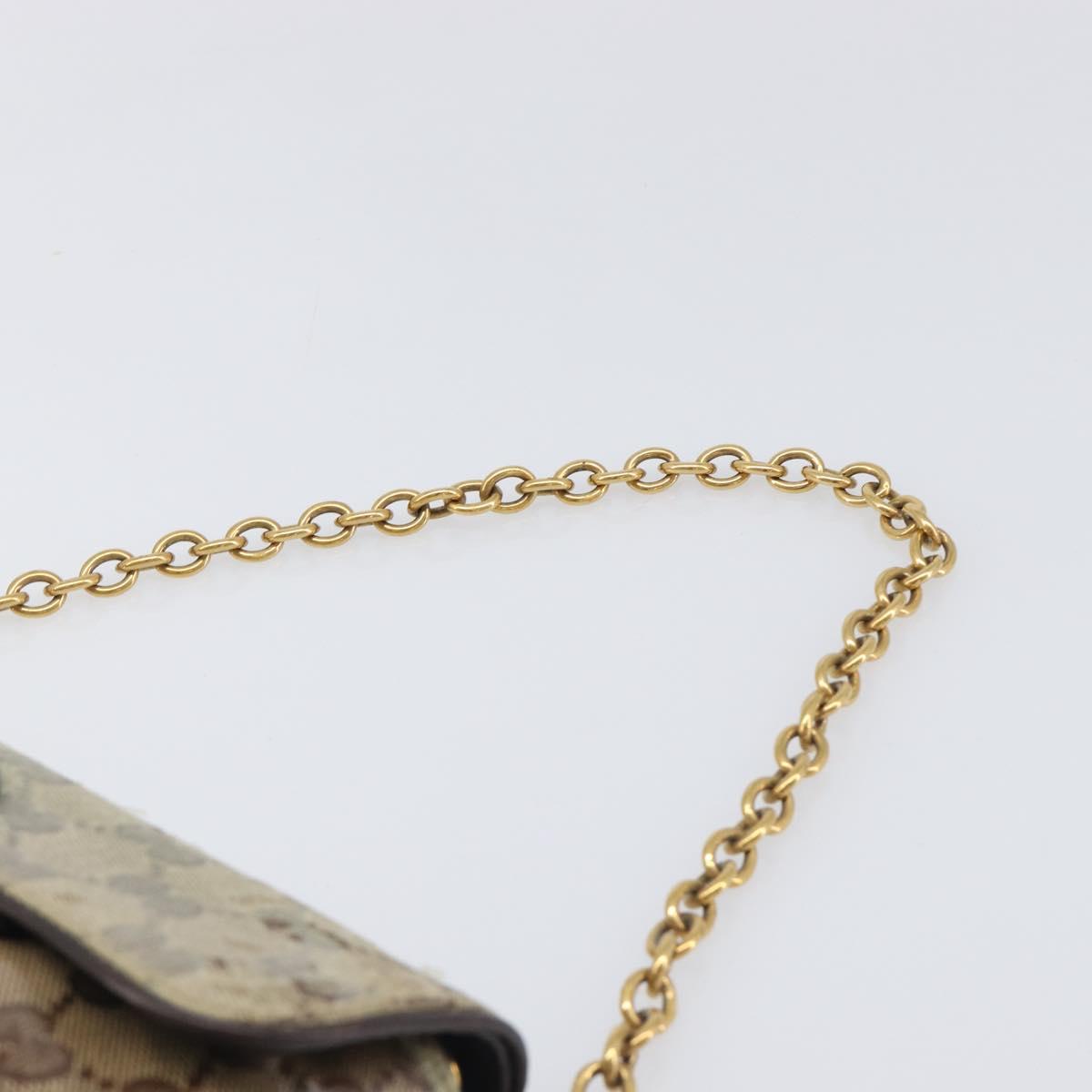 GUCCI GG Crystal Histeria Bag Coated Canvas Beige Gold 208710 Auth 201897