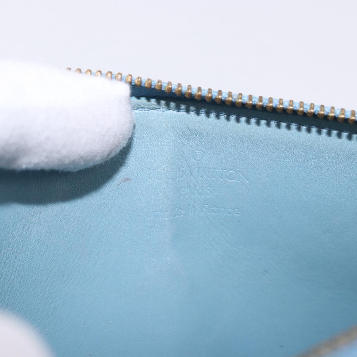 LOUIS VUITTON Monogram Vernis Lexington Pouch Baby Blue M91011 LV Auth 201899