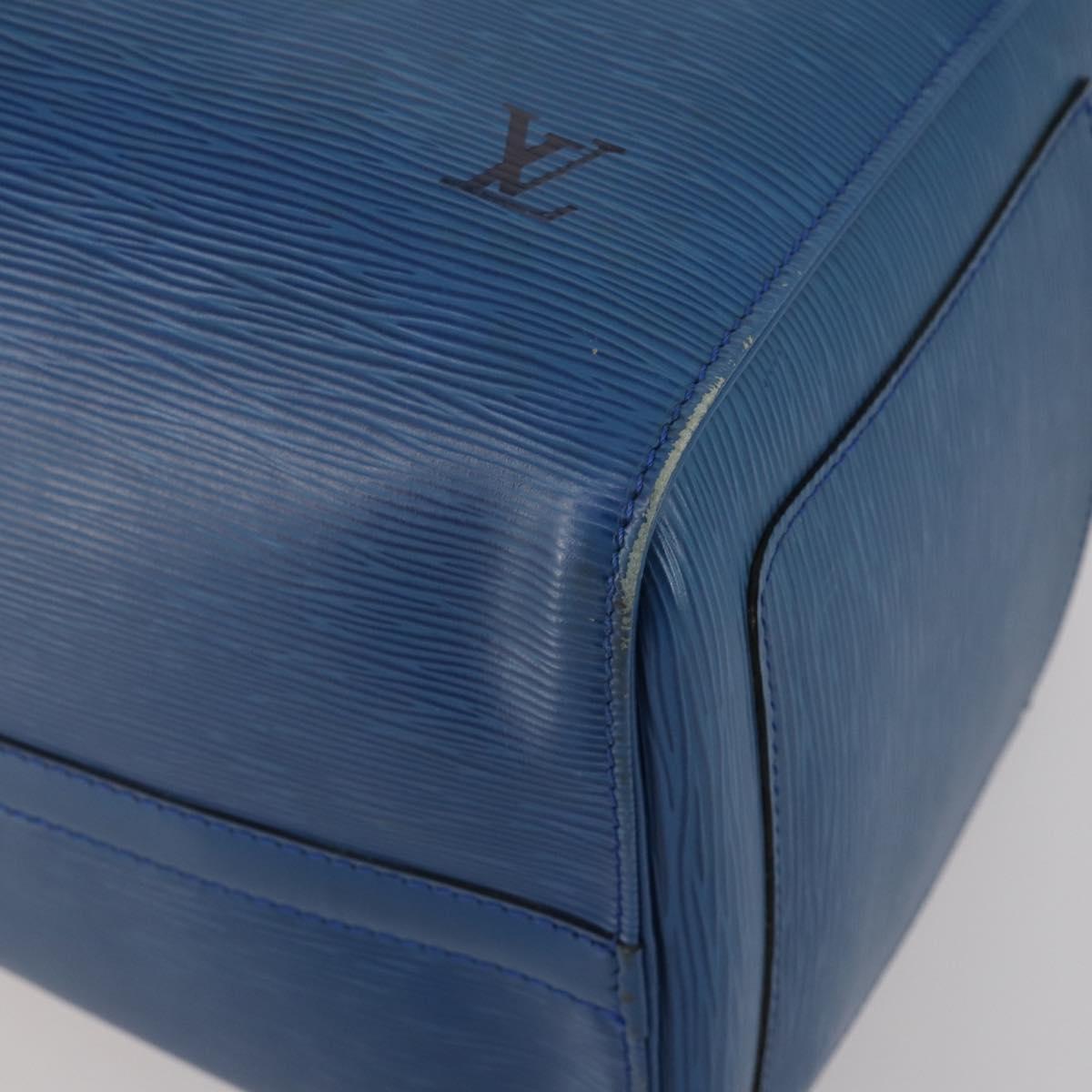 LOUIS VUITTON Epi Keepall 45 Boston Bag Blue M42975 LV Auth 201910