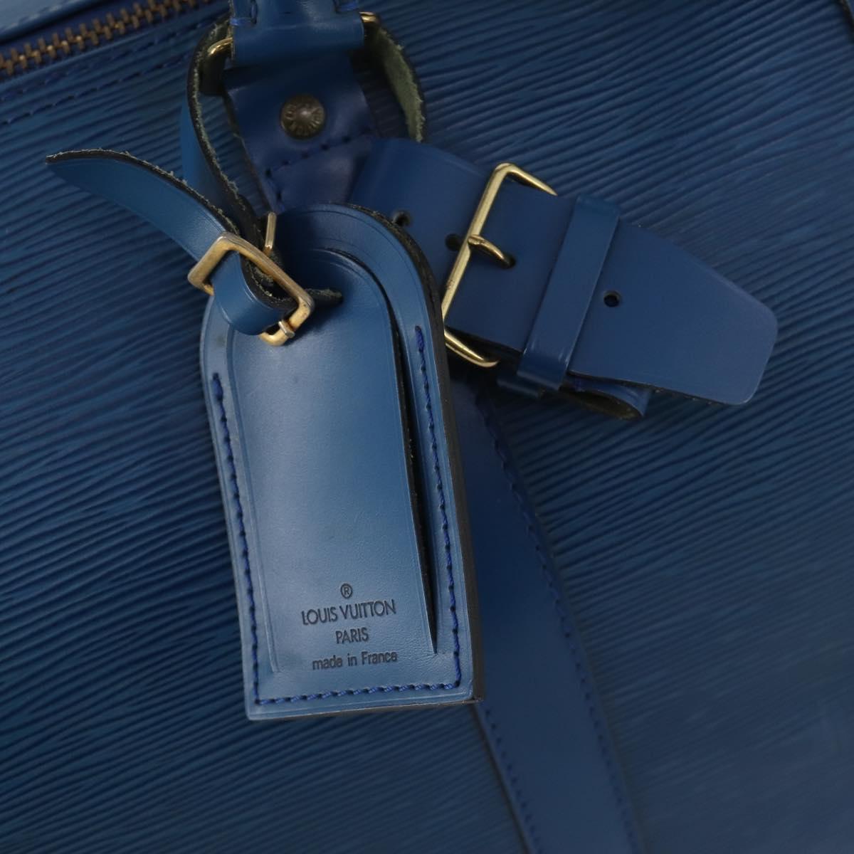 LOUIS VUITTON Epi Keepall 45 Boston Bag Blue M42975 LV Auth 201910