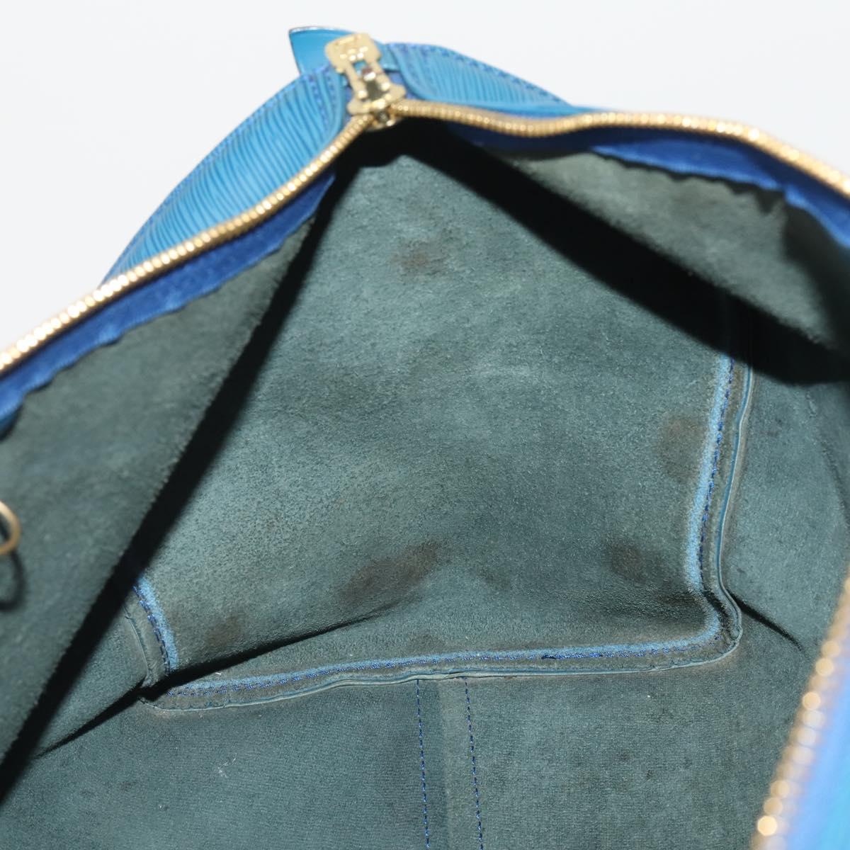 LOUIS VUITTON Epi Keepall 45 Boston Bag Blue M42975 LV Auth 201910