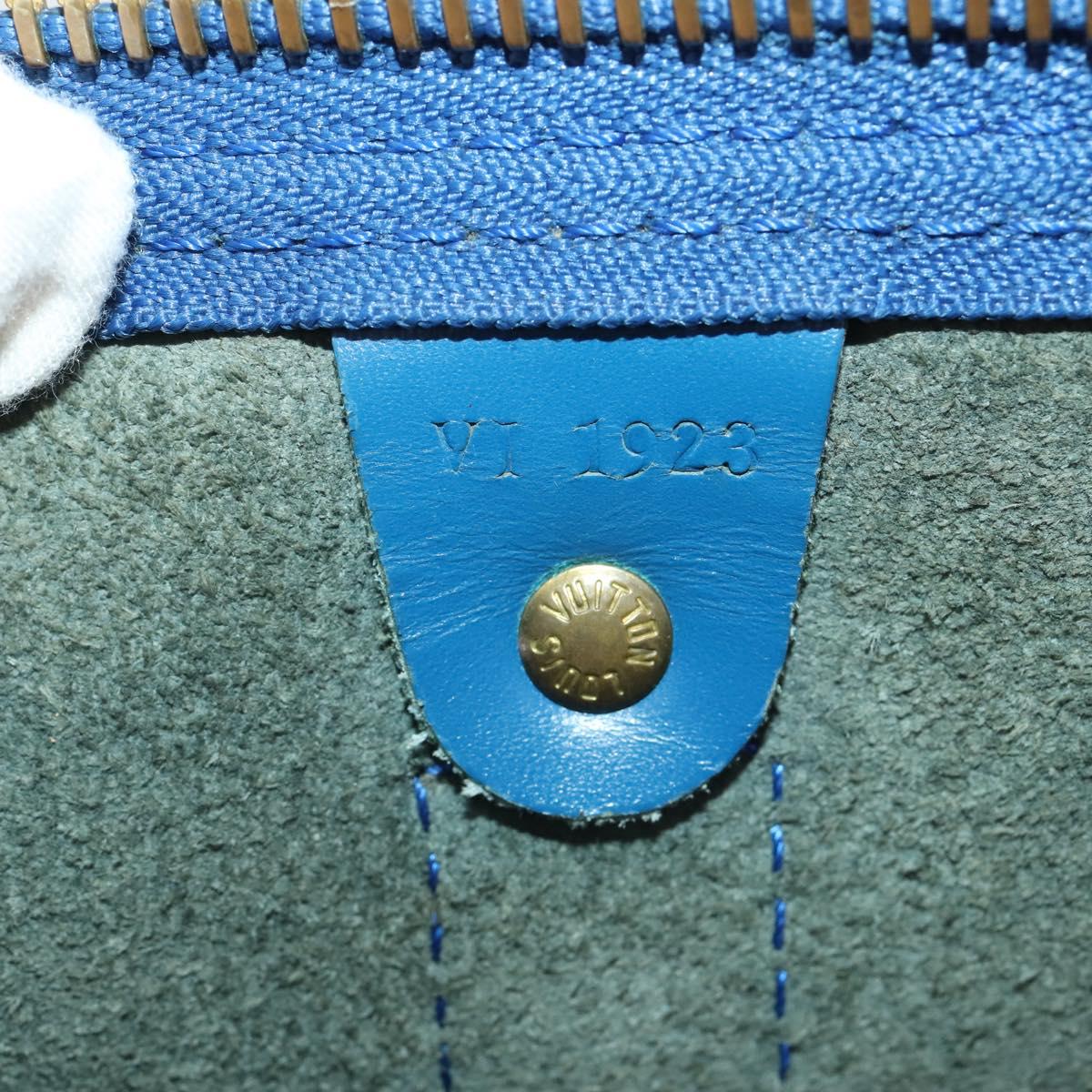 LOUIS VUITTON Epi Keepall 45 Boston Bag Blue M42975 LV Auth 201910