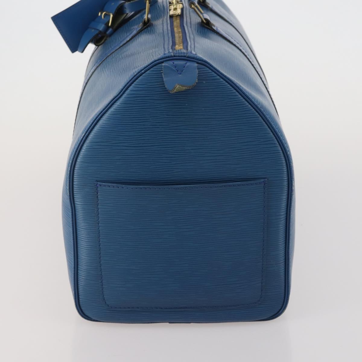 LOUIS VUITTON Epi Keepall 45 Boston Bag Blue M42975 LV Auth 201910