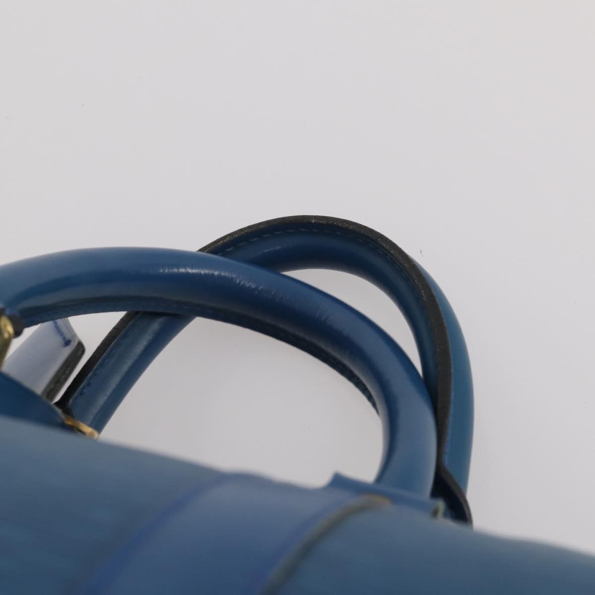 LOUIS VUITTON Epi Keepall 45 Boston Bag Blue M42975 LV Auth 201910