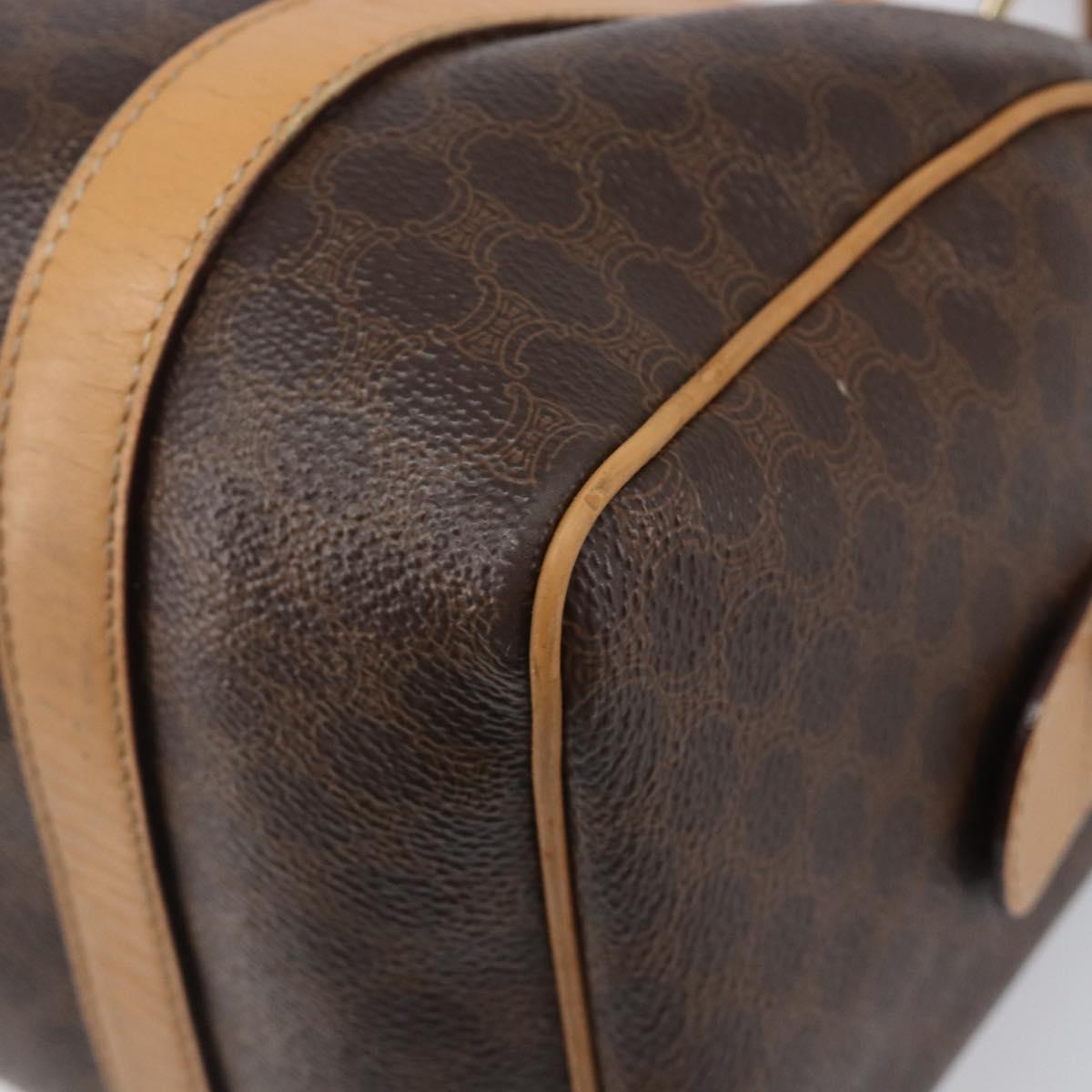 CELINE Macadam Canvas Boston Bag PVC Leather Brown Gold Auth 201911