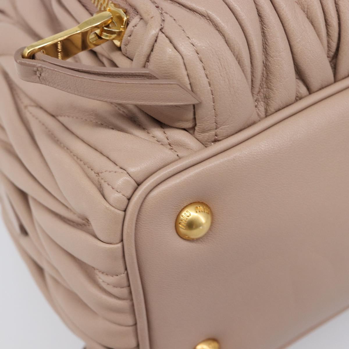 Miu Miu Matelasse Backpack Leather Pink Gold Auth 201912V