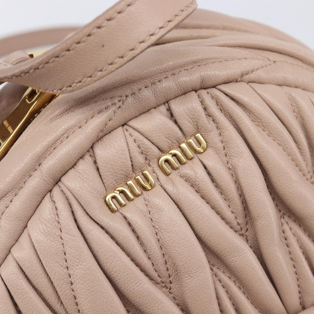 Miu Miu Matelasse Backpack Leather Pink Gold Auth 201912V