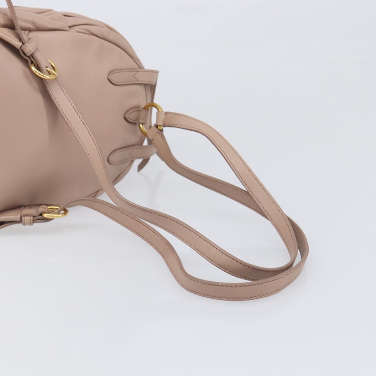 Miu Miu Matelasse Backpack Leather Pink Gold Auth 201912V