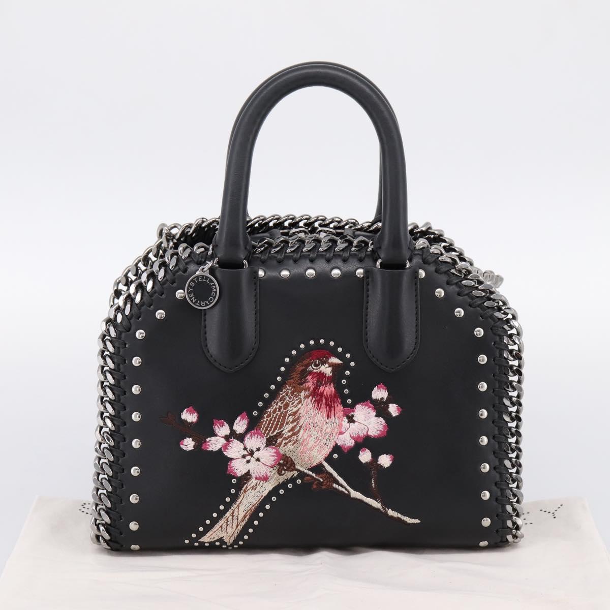 Stella MacCartney Chain Falabella Box Bag Leather 2way Black 455137 Auth 201913V