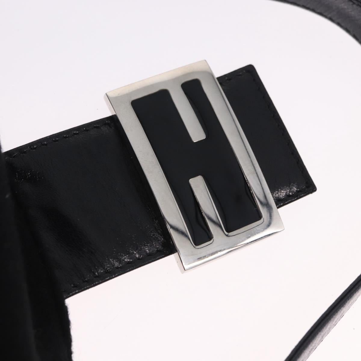 FENDI Mamma Baguette Shoulder Bag Wool Black Silver Auth 201915V
