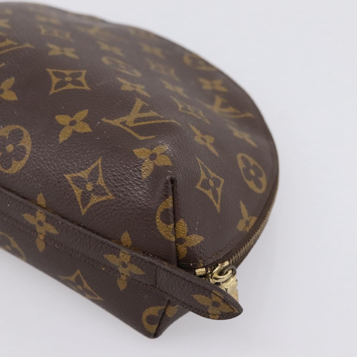 LOUIS VUITTON Monogram Trousse Demi Ronde Cosmetic Pouch M47520 LV Auth 201923