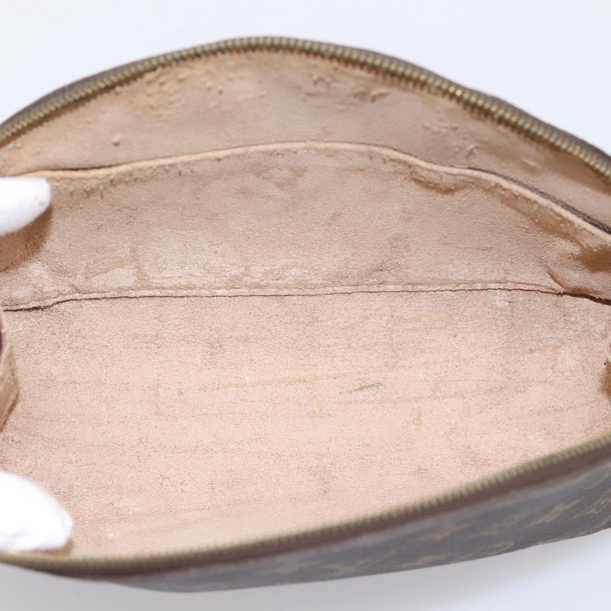 LOUIS VUITTON Monogram Trousse Demi Ronde Cosmetic Pouch M47520 LV Auth 201923