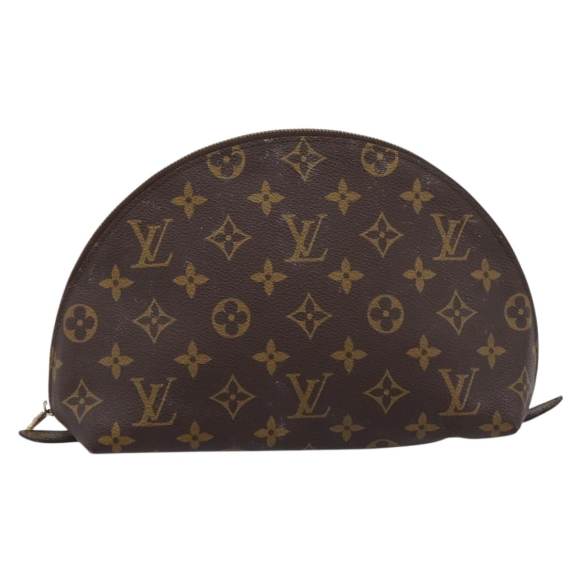 LOUIS VUITTON Monogram Trousse Demi Ronde Cosmetic Pouch M47520 LV Auth 201923