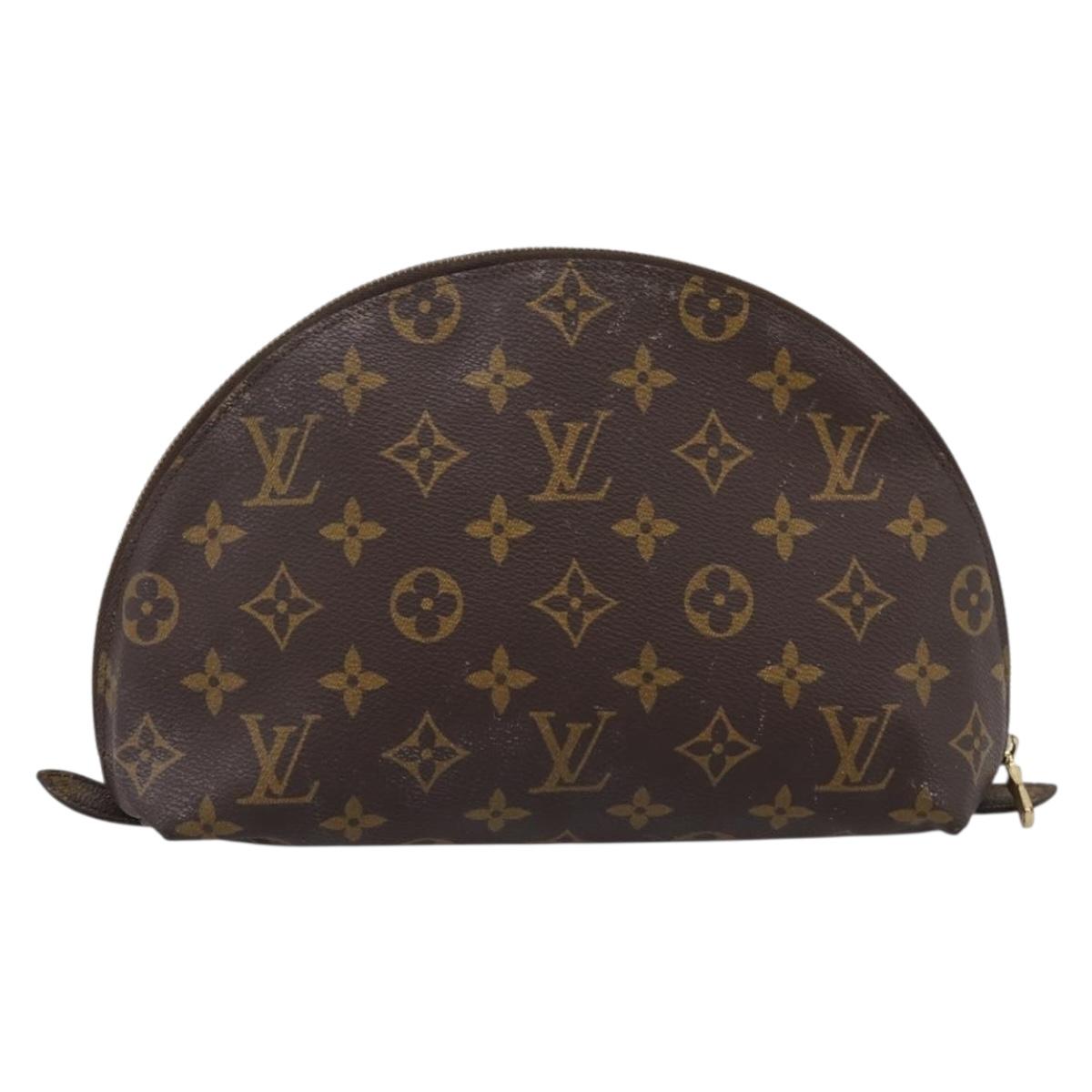 LOUIS VUITTON Monogram Trousse Demi Ronde Cosmetic Pouch M47520 LV Auth 201923