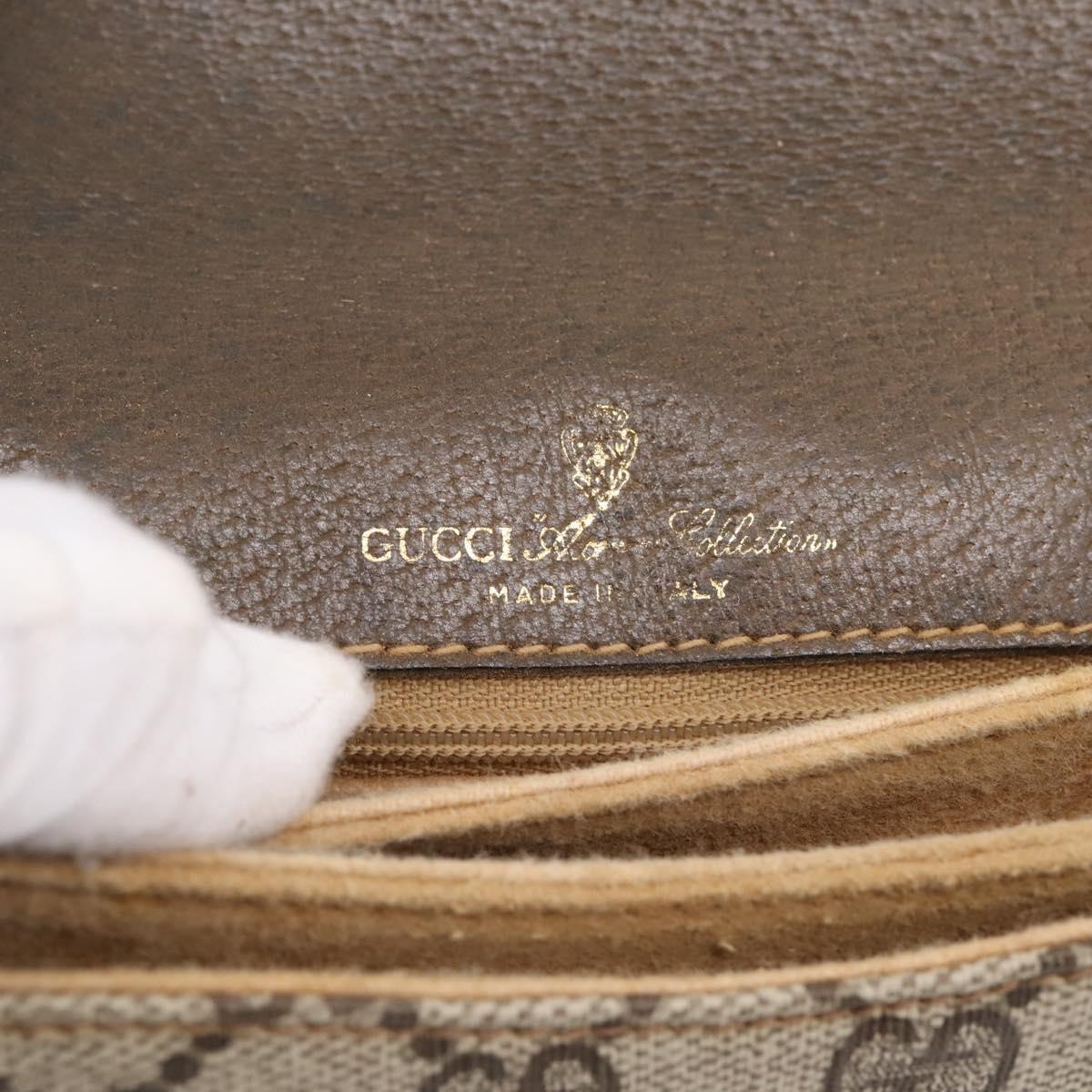 GUCCI GG Supreme Shoulder Bag PVC Leather Beige Gold Auth 201924