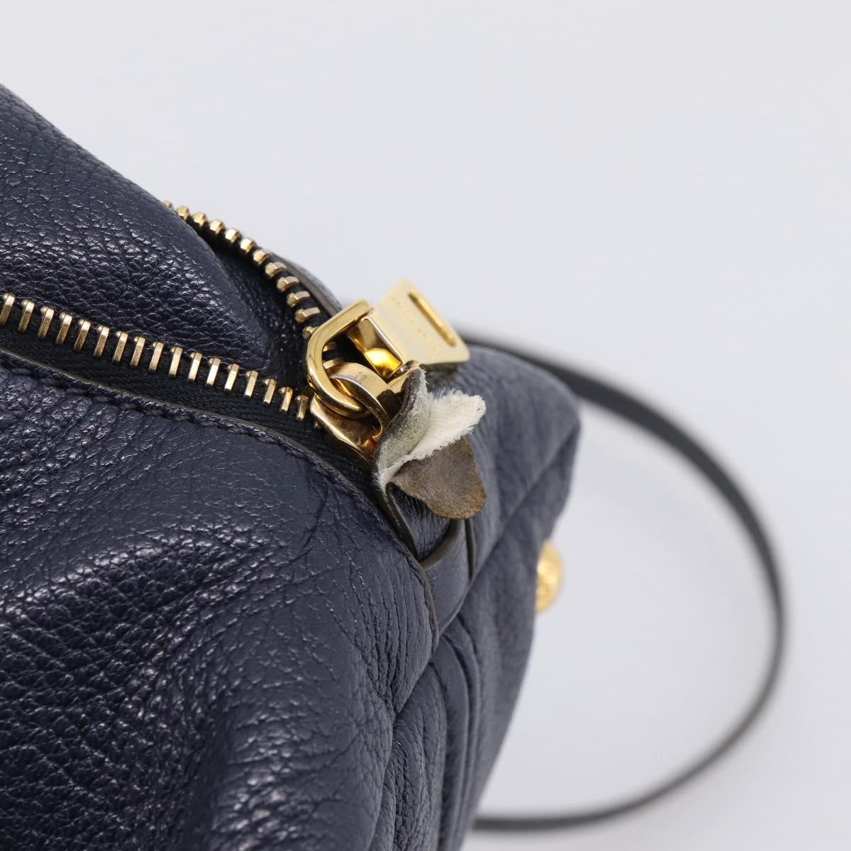 Miu Miu Hand Bag Leather 2way Navy Gold Auth 201925