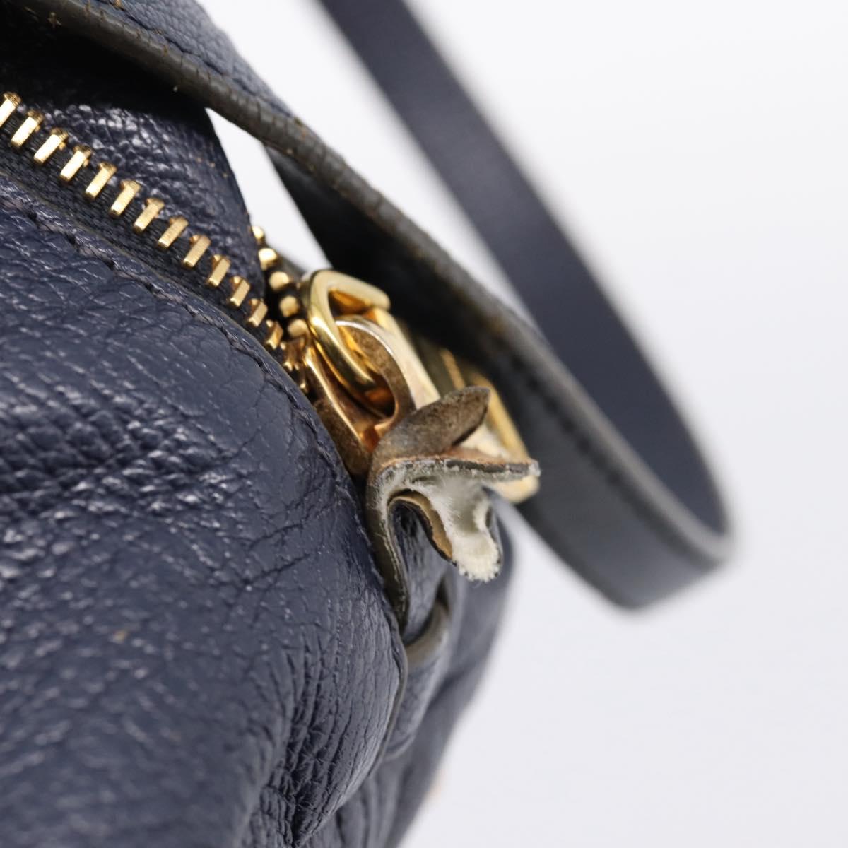Miu Miu Hand Bag Leather 2way Navy Gold Auth 201925