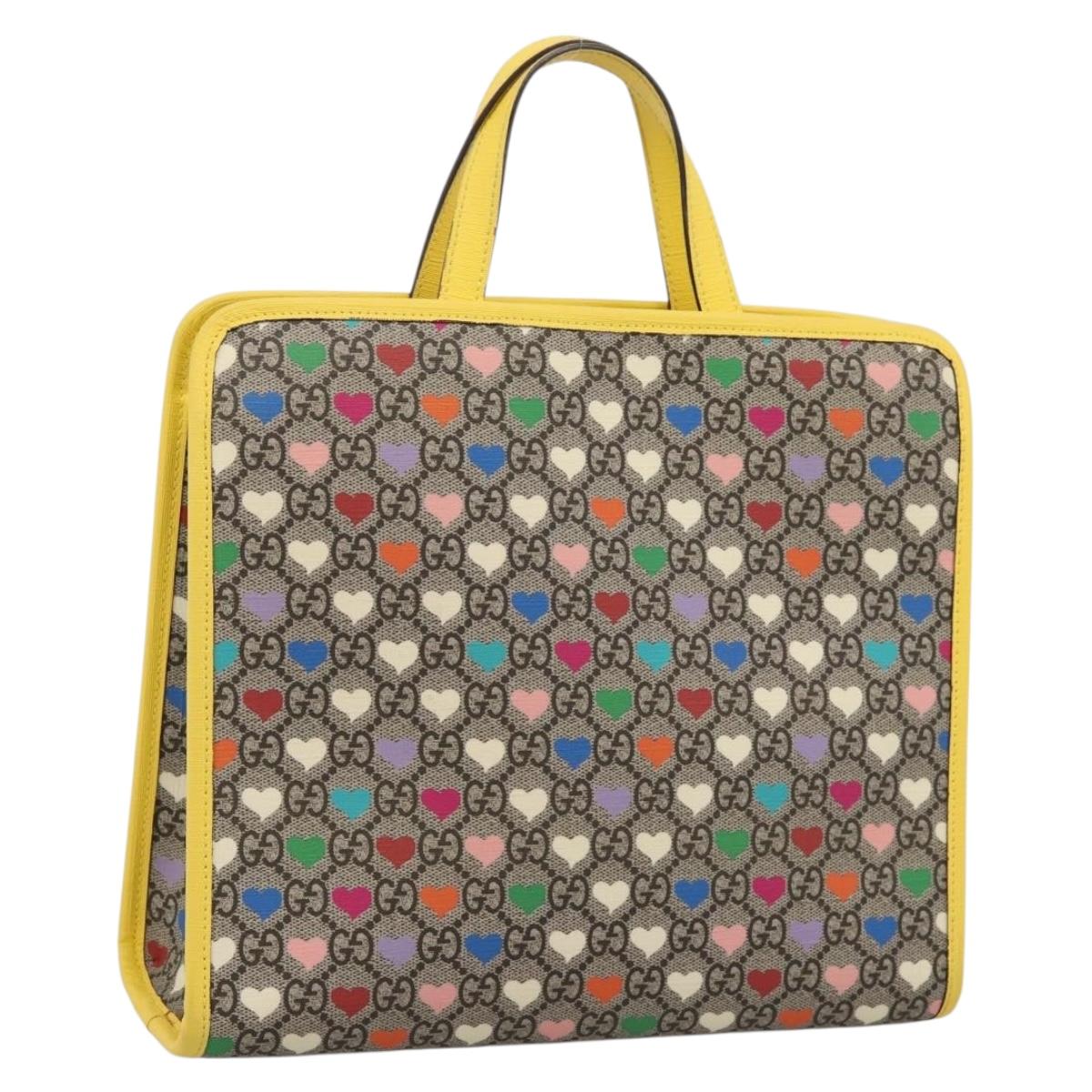 GUCCI GG Supreme Children's Hand Bag PVC Beige 605614 Auth 201926V
