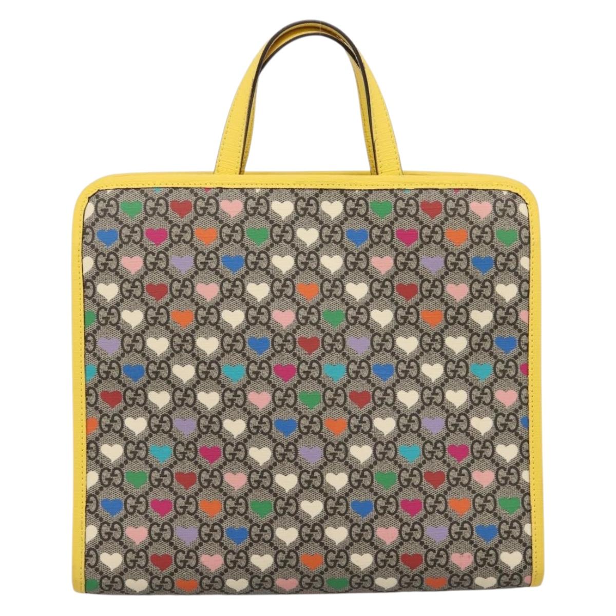 GUCCI GG Supreme Children's Hand Bag PVC Beige 605614 Auth 201926V