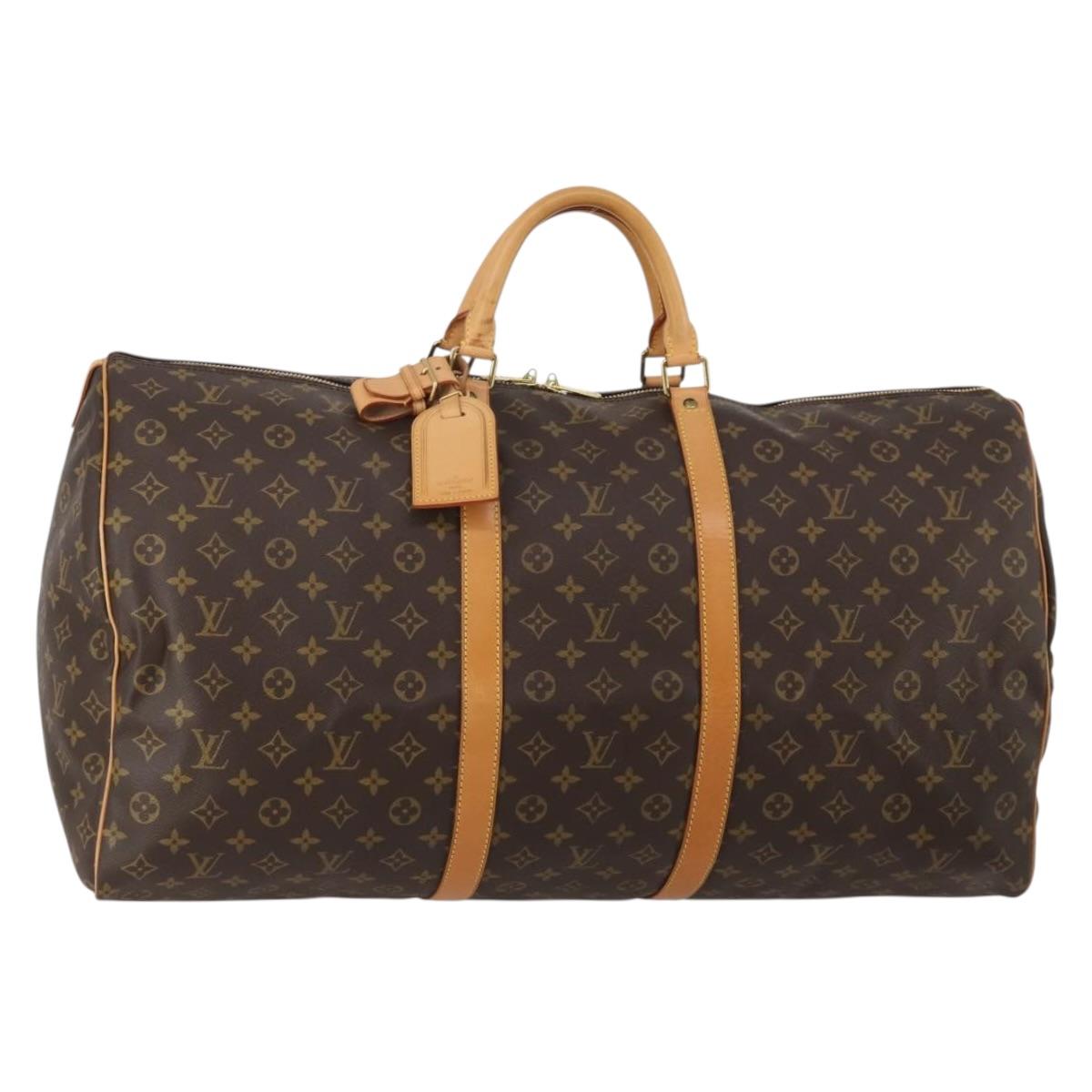 LOUIS VUITTON Monogram Keepall 60 Boston Bag M41422 LV Auth 201934V