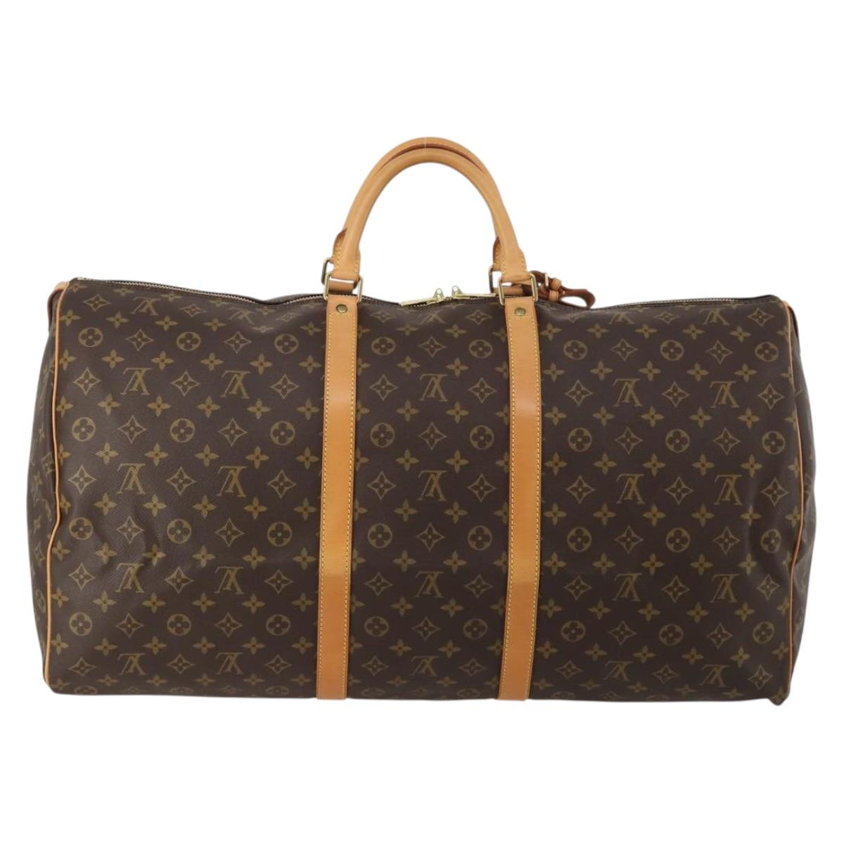 LOUIS VUITTON Monogram Keepall 60 Boston Bag M41422 LV Auth 201934V
