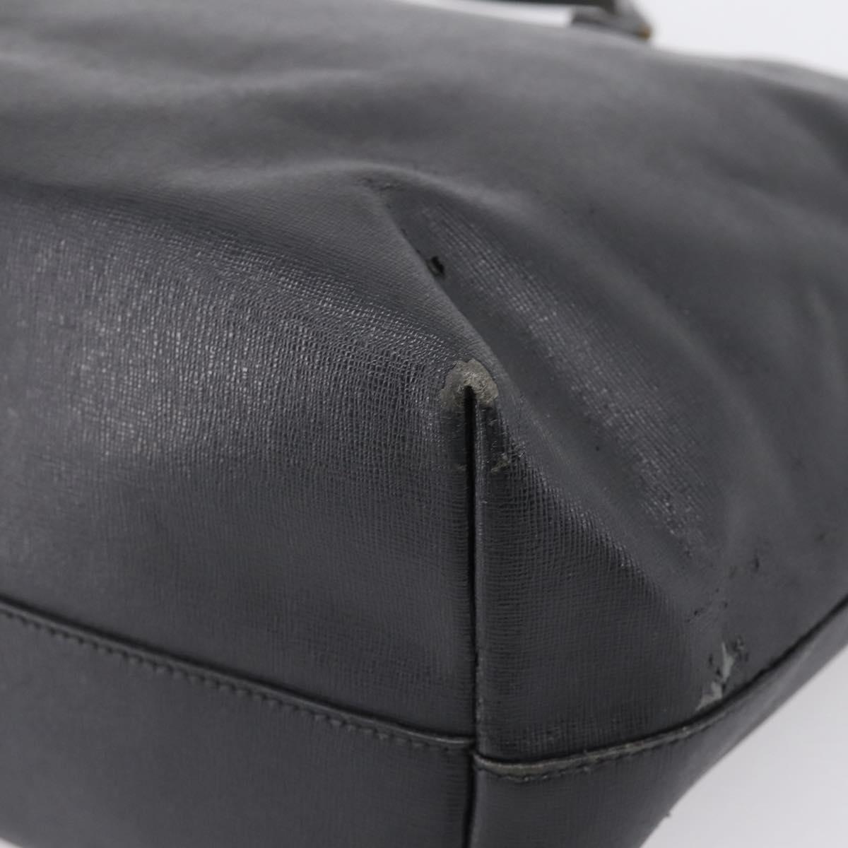 FENDI Monster Tote Bag Leather Black Silver Auth 201937