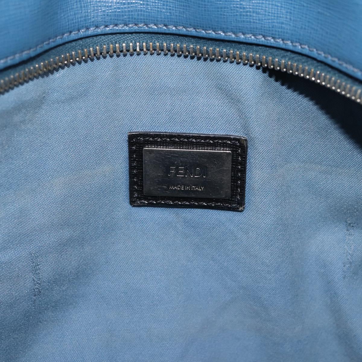 FENDI Monster Tote Bag Leather Black Silver Auth 201937