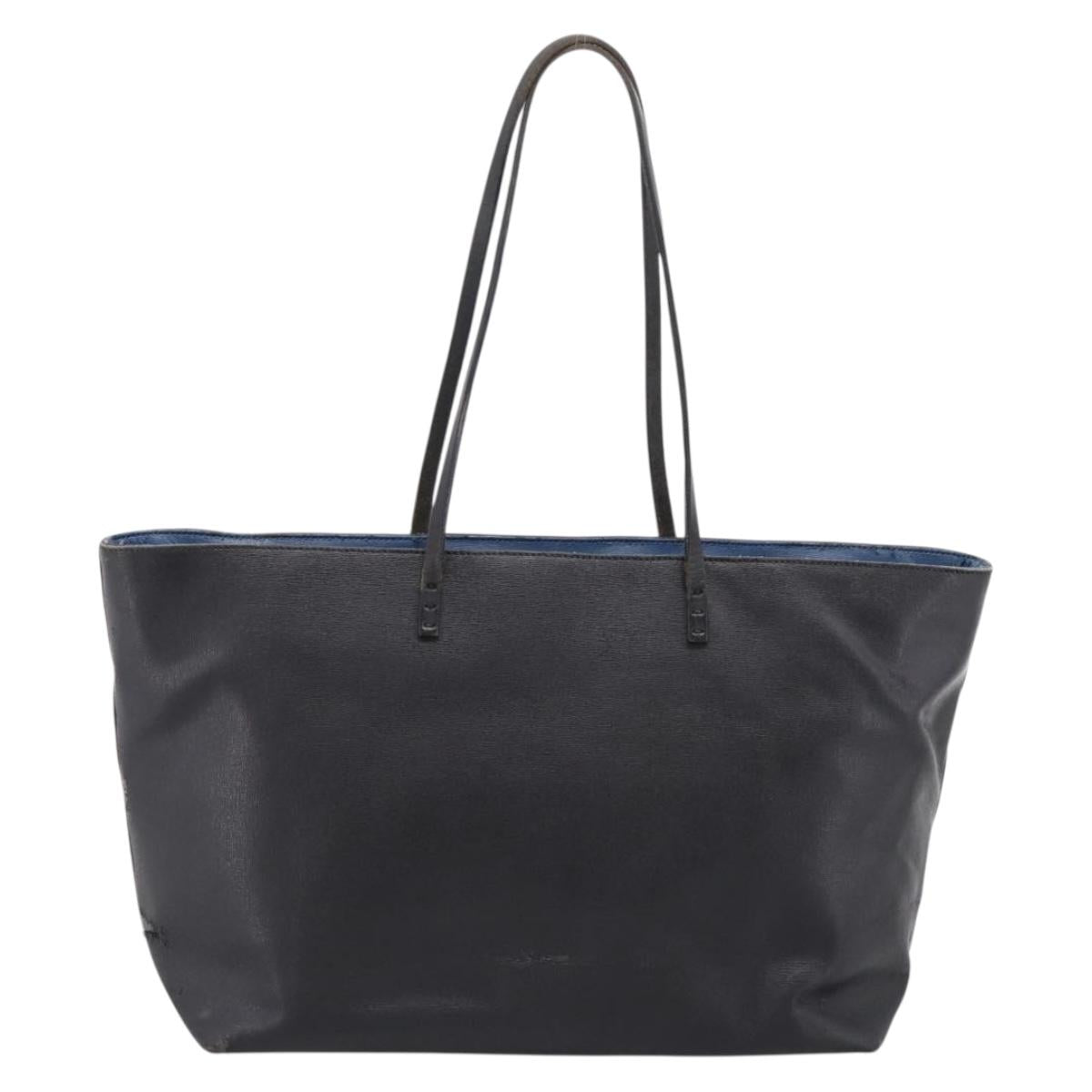 FENDI Monster Tote Bag Leather Black Silver Auth 201937