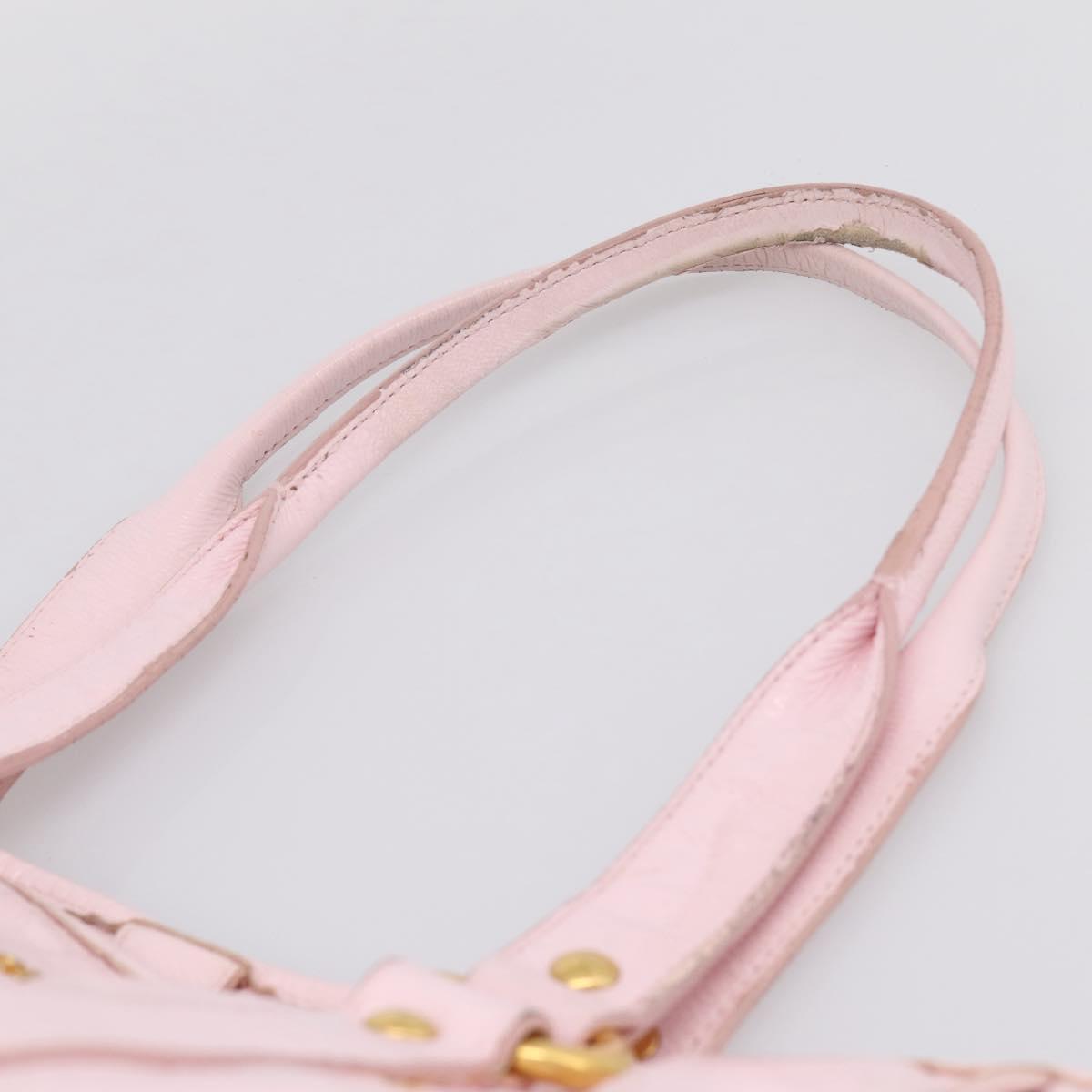 Miu Miu Tote Bag Patent leather Pink Gold Auth 201938