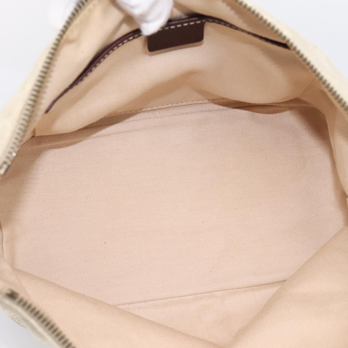 CELINE Macadam Canvas Shoulder Bag Beige Gold Auth 201944