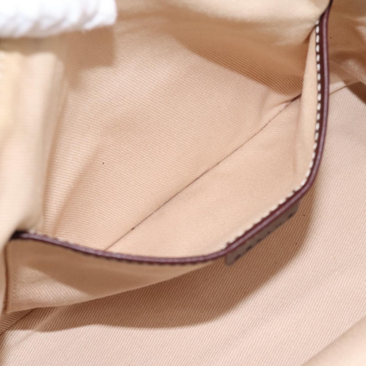 CELINE Macadam Canvas Shoulder Bag Beige Gold Auth 201944