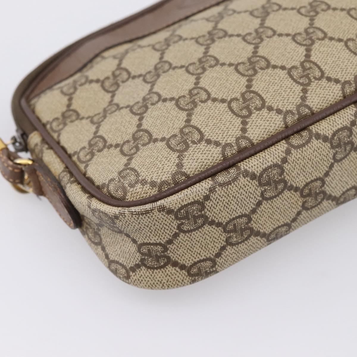 GUCCI GG Supreme Shoulder Bag PVC Leather Beige Gold 007 14 6428 Auth 201948