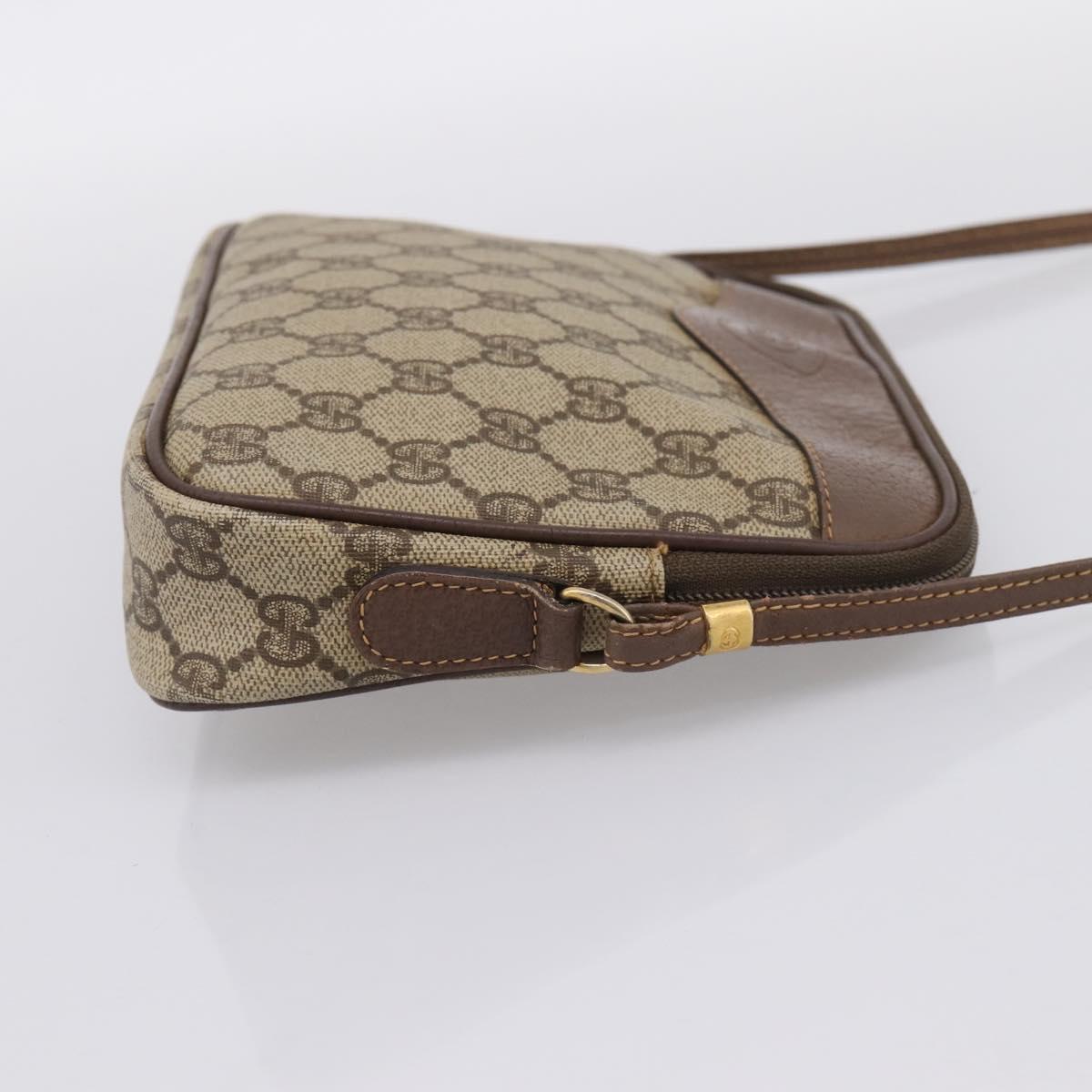 GUCCI GG Supreme Shoulder Bag PVC Leather Beige Gold 007 14 6428 Auth 201948