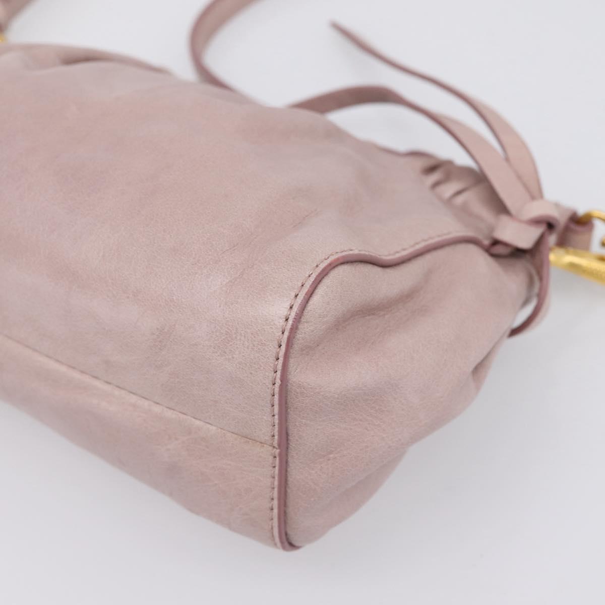 Miu Miu Shoulder Bag Vitellolux Purple Gold Auth 201949A