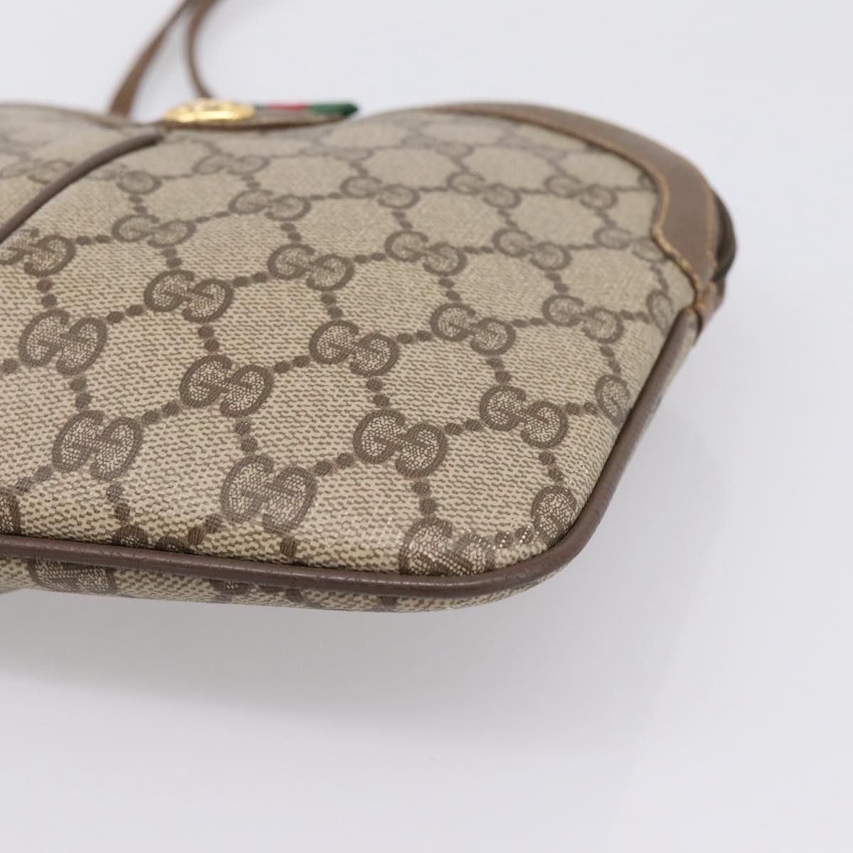 GUCCI GG Supreme Web Sherry Line Bag PVC Beige Gold 904 02 047 Auth 201950