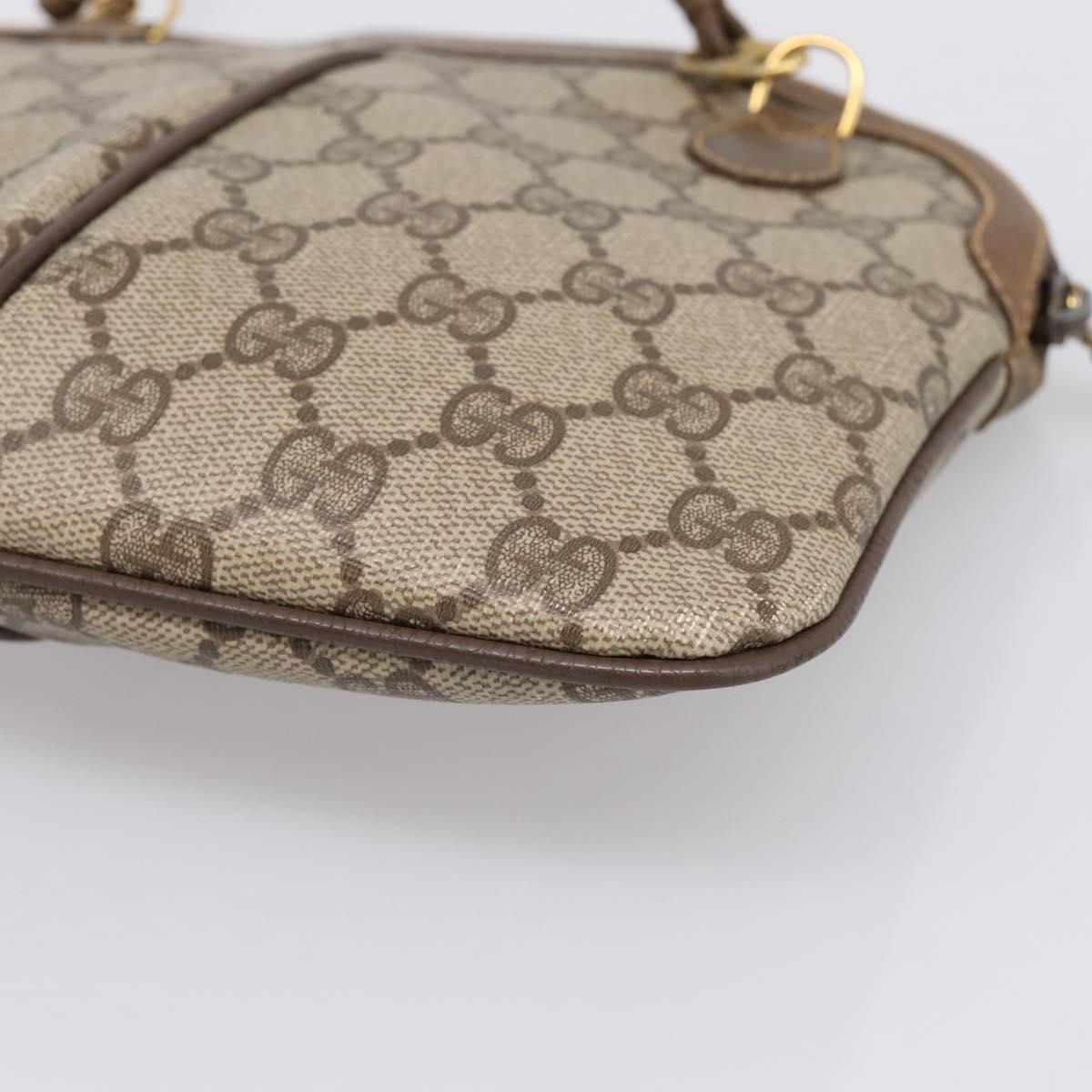 GUCCI GG Supreme Web Sherry Line Bag PVC Beige Gold 904 02 047 Auth 201950