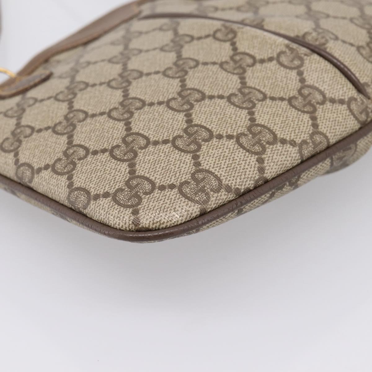 GUCCI GG Supreme Web Sherry Line Bag PVC Beige Gold 904 02 047 Auth 201950