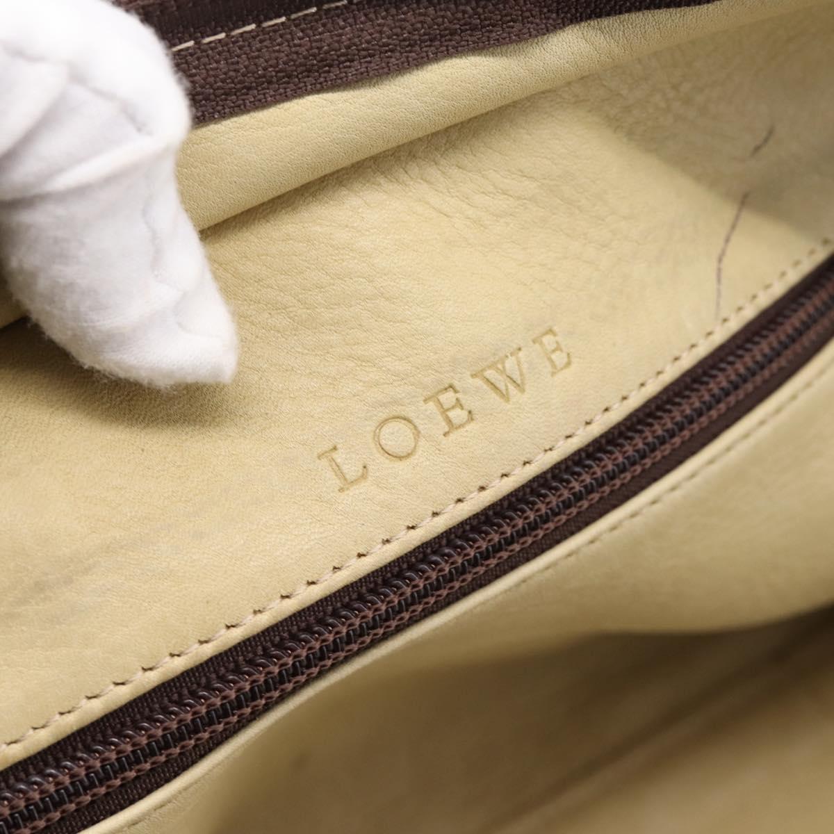 LOEWE Amazona 28 Hand Bag Suede Beige Gold Auth 201951