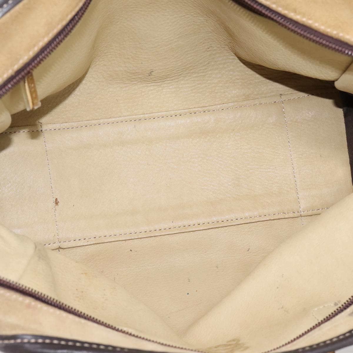 LOEWE Amazona 28 Hand Bag Suede Beige Gold Auth 201951