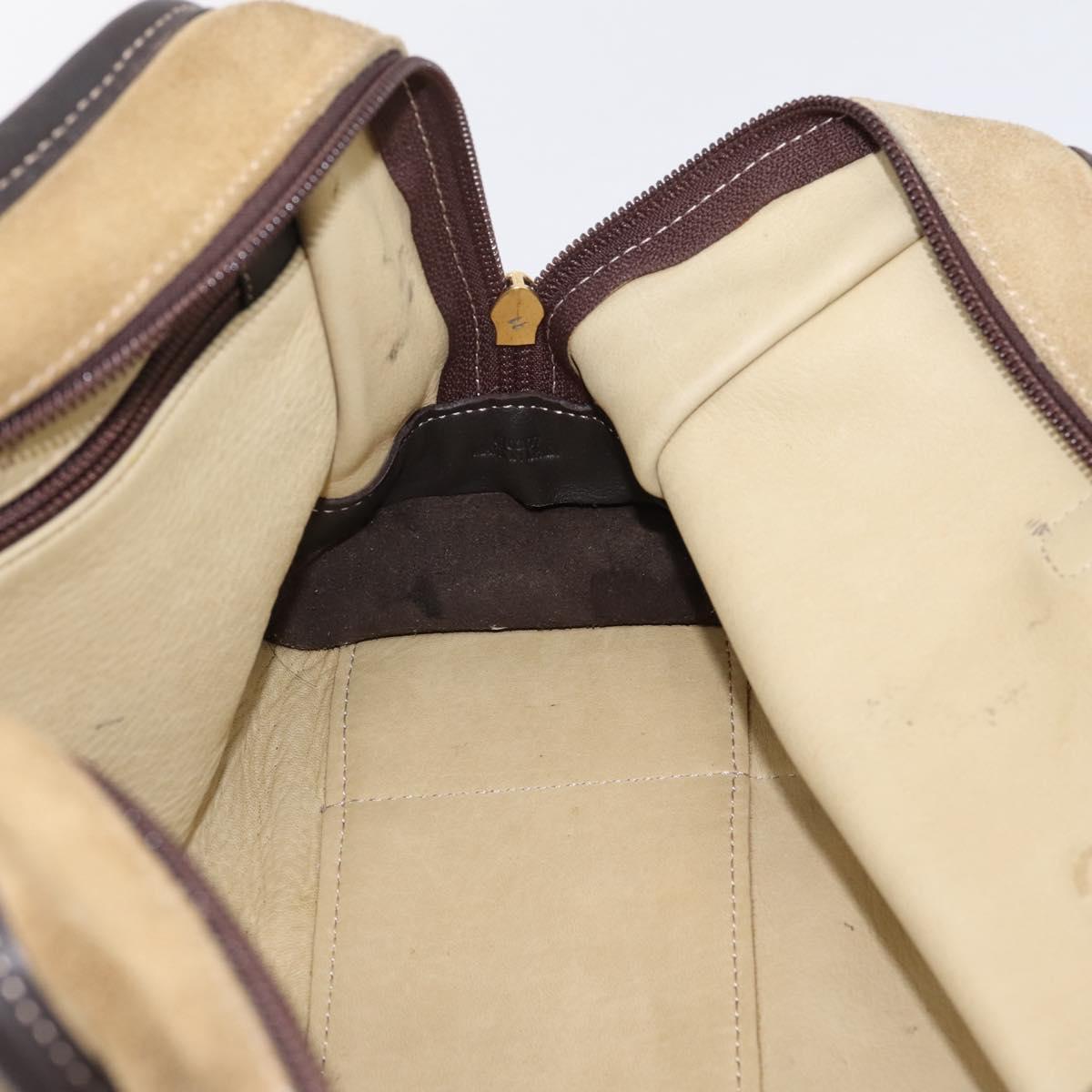 LOEWE Amazona 28 Hand Bag Suede Beige Gold Auth 201951