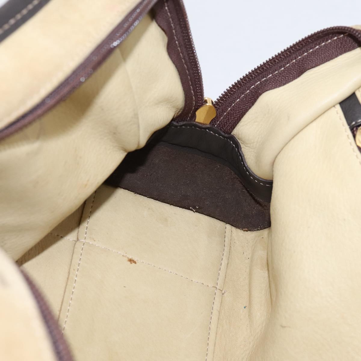 LOEWE Amazona 28 Hand Bag Suede Beige Gold Auth 201951