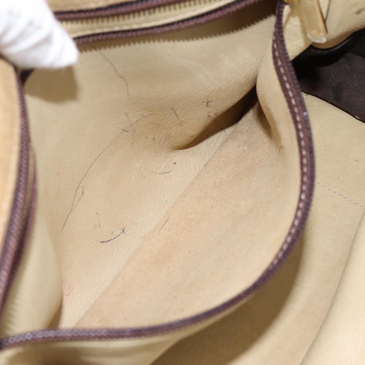 LOEWE Amazona 28 Hand Bag Suede Beige Gold Auth 201951