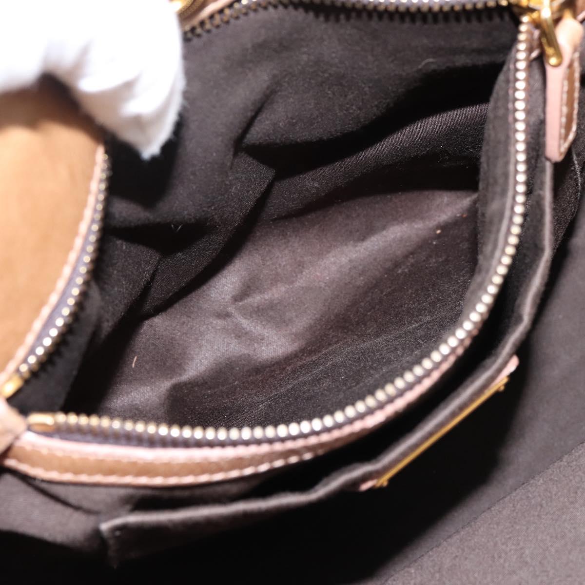 Miu Miu Hand Bag Vittero Dino Leather 2way Beige Gold Auth 201952A