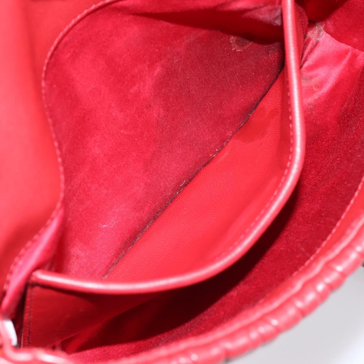 Miu Miu Matelasse Shoulder Bag Leather Red Gold Auth 201956