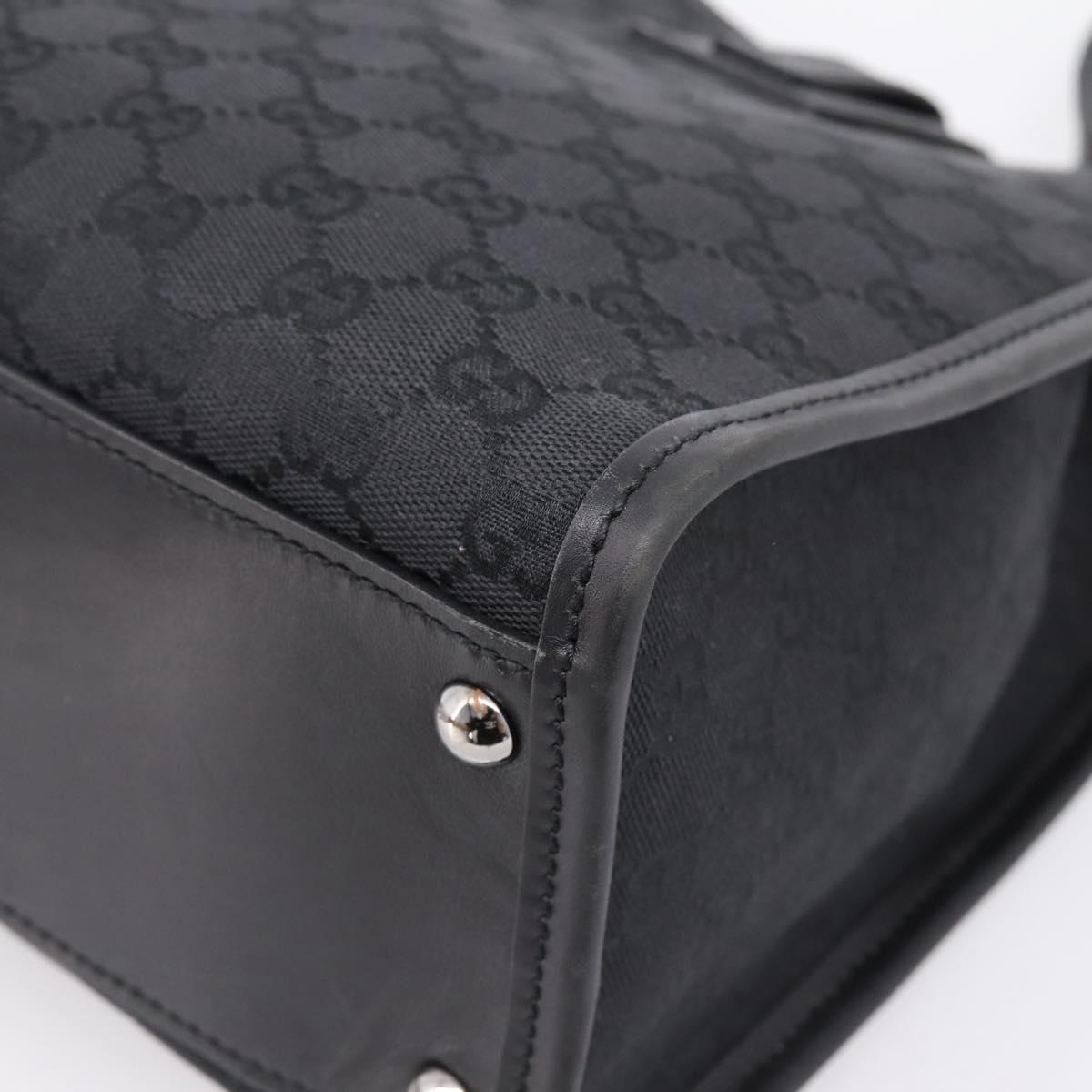 GUCCI GG Canvas Shoulder Bag Black Silver Auth 201960
