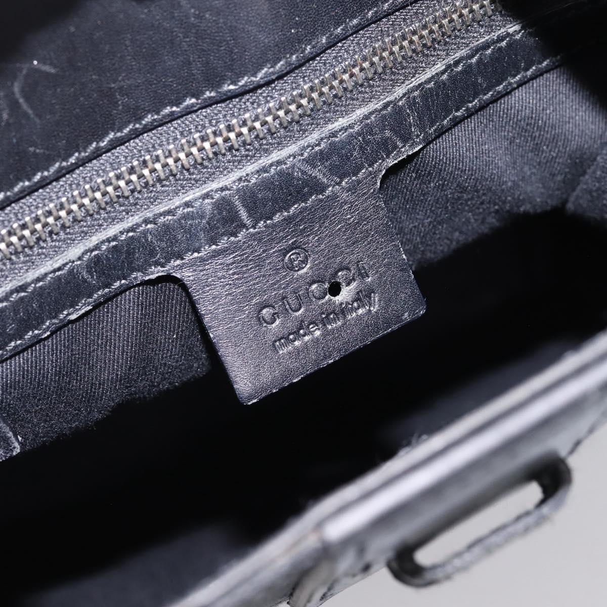 GUCCI GG Canvas Shoulder Bag Black Silver Auth 201960