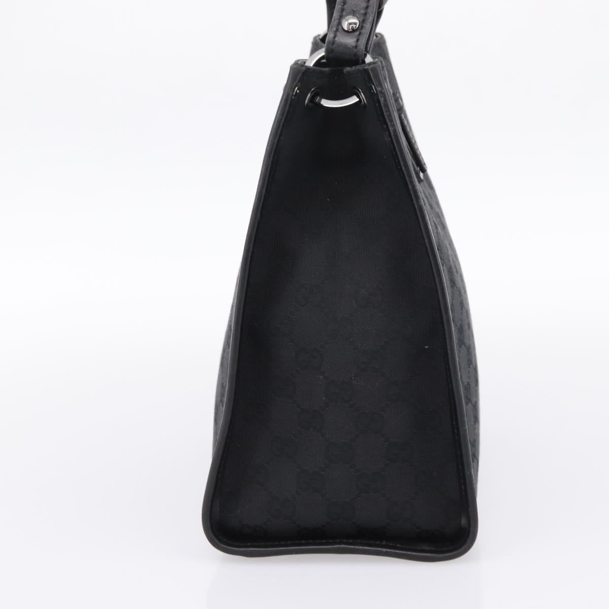 GUCCI GG Canvas Shoulder Bag Black Silver Auth 201960