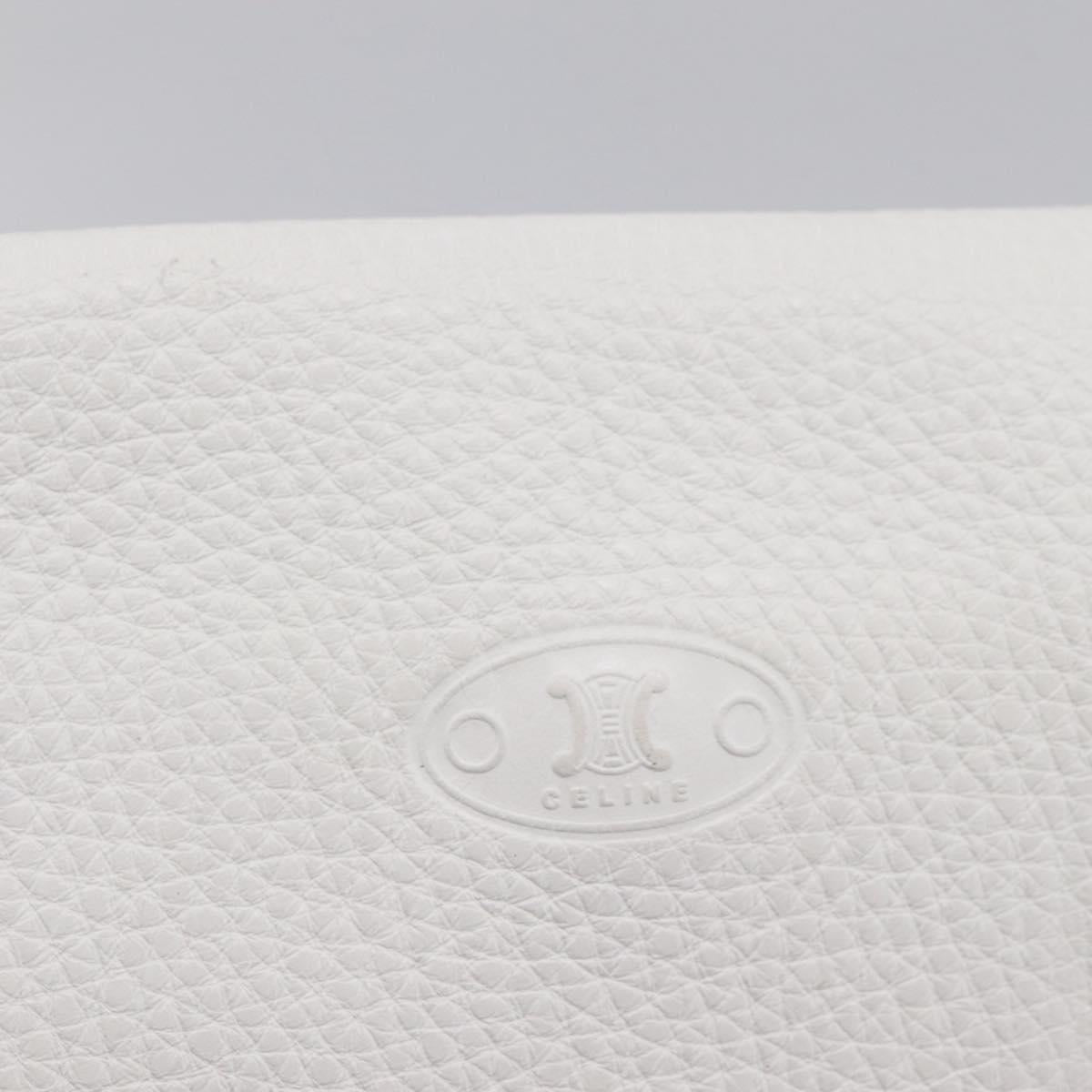 CELINE Shoulder Bag Leather Gold White Auth 201963