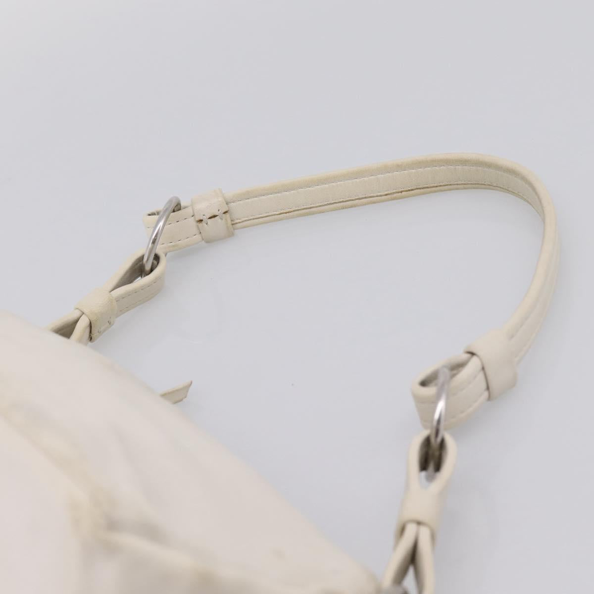 BOTTEGA VENETA Shoulder Bag Leather White Gold Auth 201972